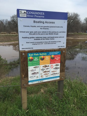 Fish advisory sign