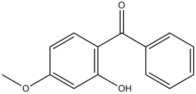 Black and white chemical structure of benzophenone-3