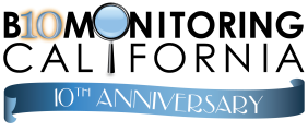 Logo showing 10th anniversary of Biomonitoring California