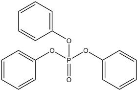 Chemical structure for triphenyl phosphate, an organophosphate flame retardant