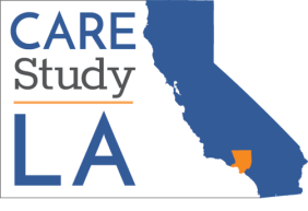 CARE LA Study logo, showing California in blue with Los Angeles County in orange